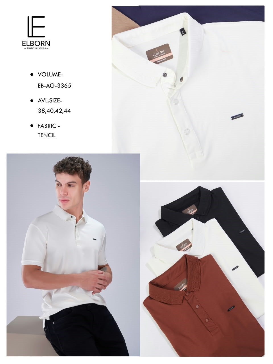 Eb Ag 3365 Elborn Tencil Lycra Mens Tshirts Exporter Gujarat