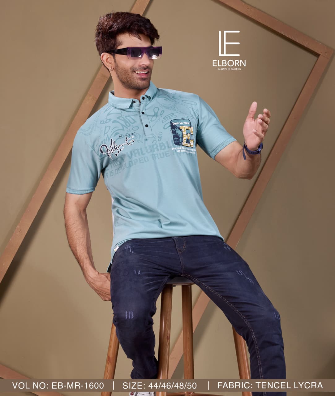 Eb Mr 1600 Elborn Tencil Lycra Mens Tshirts Wholesaler