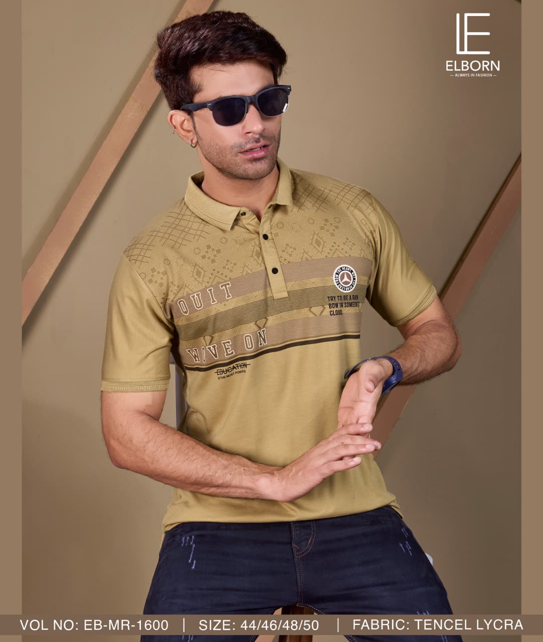 Eb Mr 1600 Elborn Tencil Lycra Mens Tshirts Wholesaler