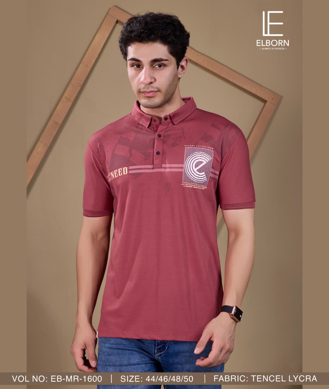 Eb Mr 1600 Elborn Tencil Lycra Mens Tshirts Wholesaler