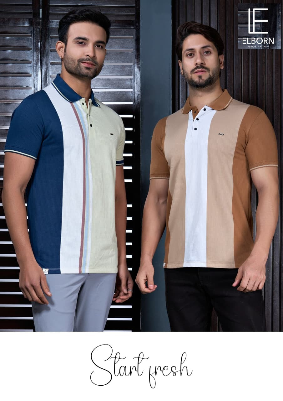Eb Mw 1625 Elborn Auto Stripes Mens Tshirts Exporter Ahmedabad