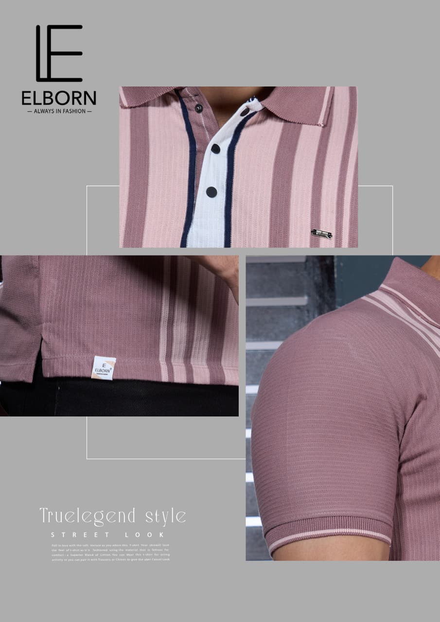 Eb Mw 1625 Elborn Auto Stripes Mens Tshirts Exporter Ahmedabad