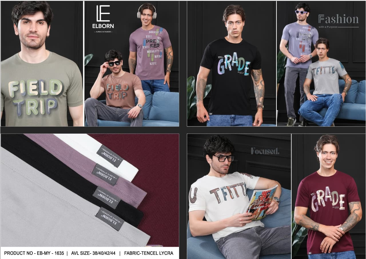 Eb My 1635 Elborn Tencil Lycra Mens Tshirts Wholesaler India