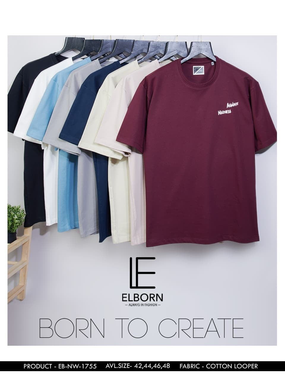 Eb Nw 1755 Elborn Cotton Looper Mens Tshirts Manufacturer Gujarat