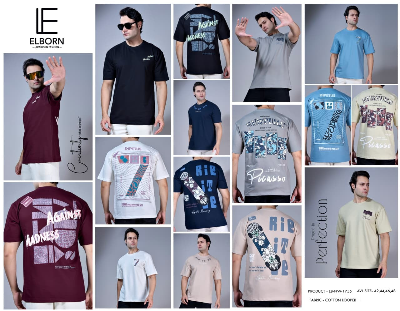 Eb Nw 1755 Elborn Cotton Looper Mens Tshirts Manufacturer Gujarat