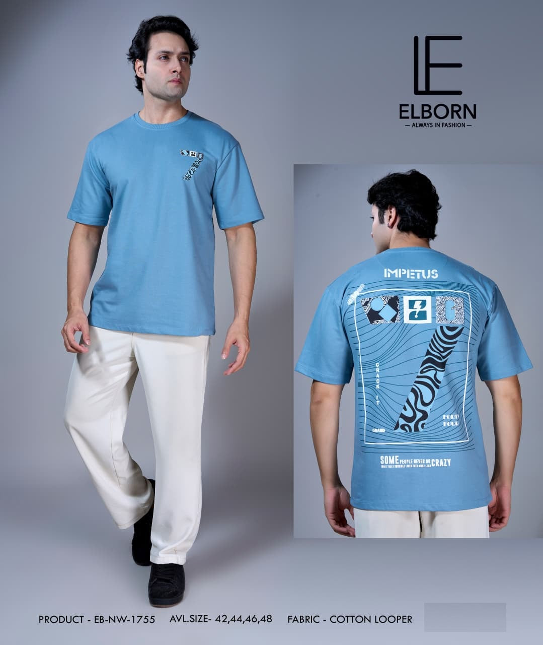 Eb Nw 1755 Elborn Cotton Looper Mens Tshirts Manufacturer Gujarat