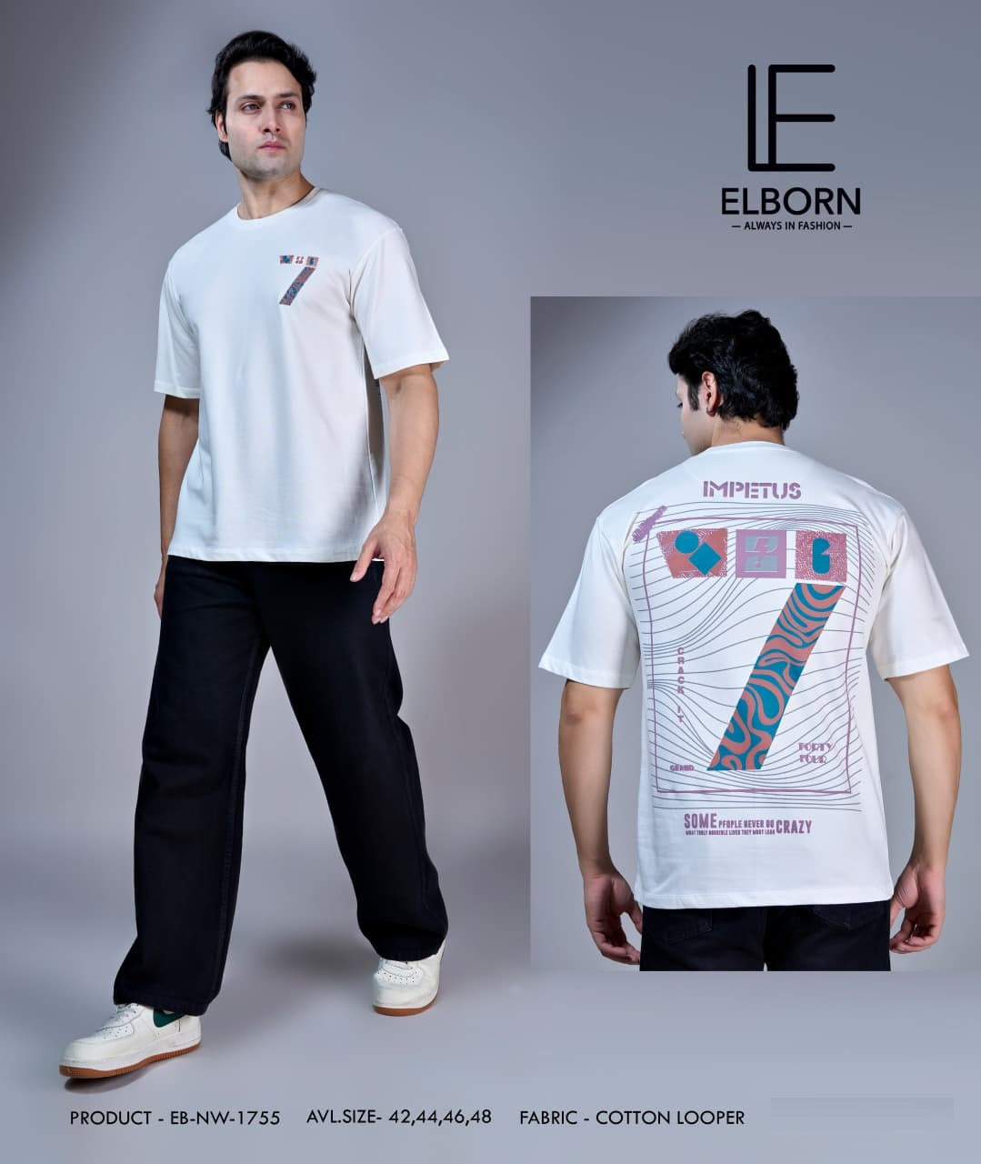 Eb Nw 1755 Elborn Cotton Looper Mens Tshirts Manufacturer Gujarat