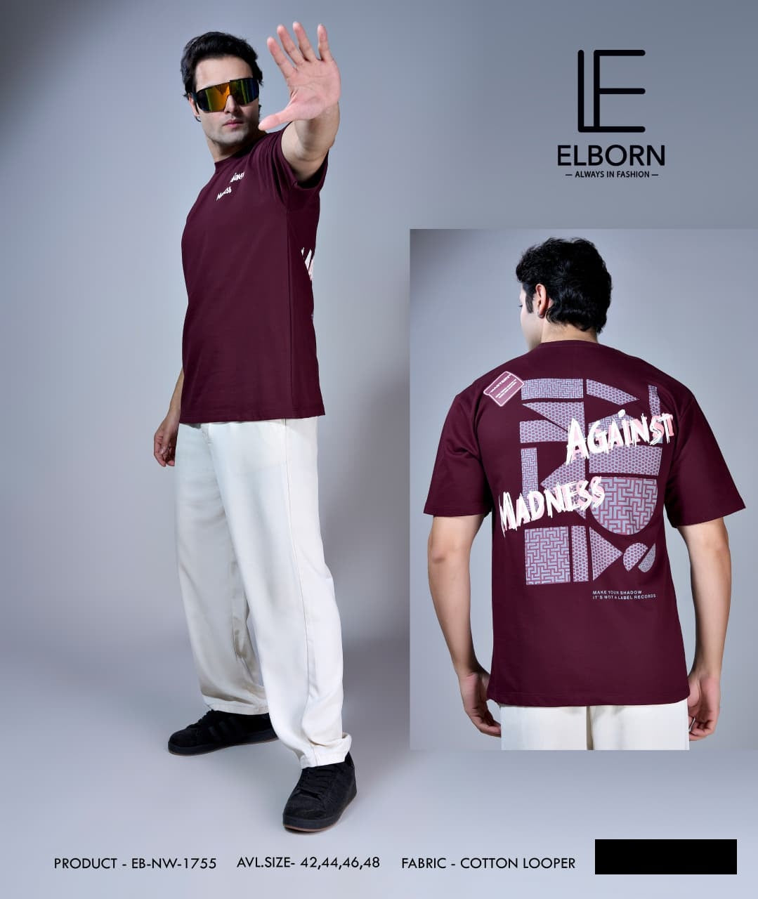 Eb Nw 1755 Elborn Cotton Looper Mens Tshirts Manufacturer Gujarat