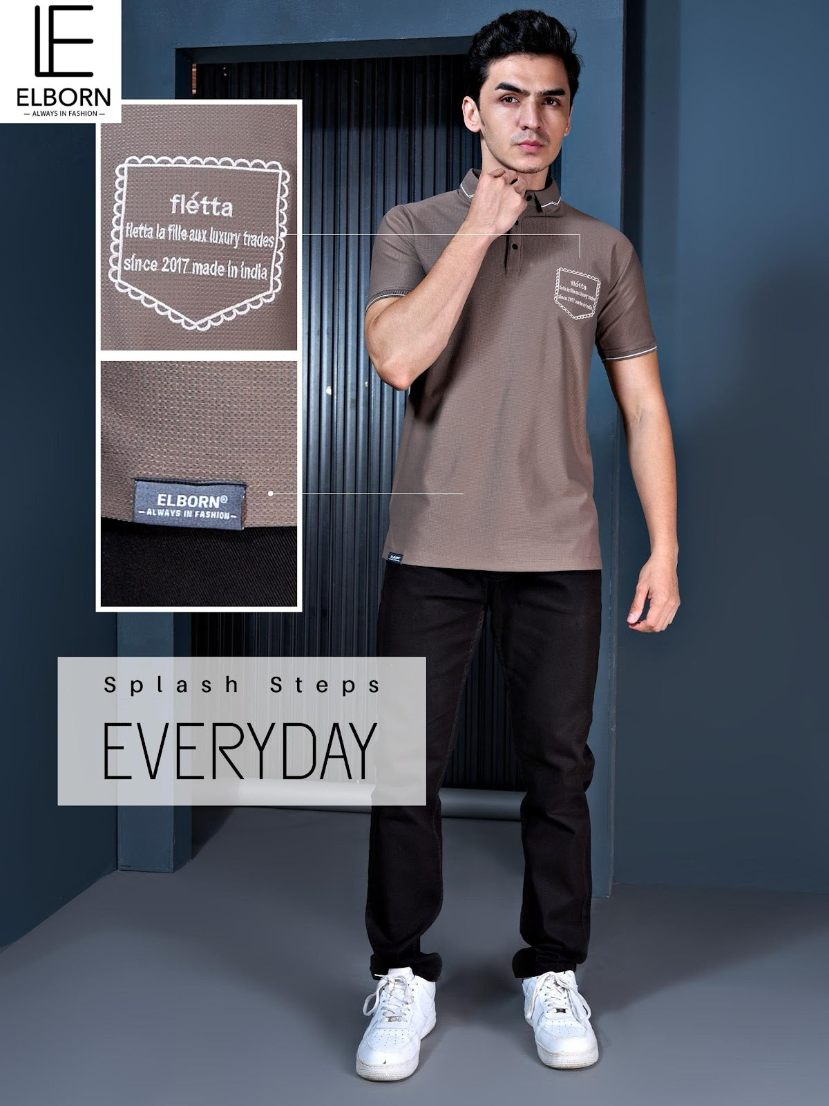 Eb Oi 1815 Elborn Dobby Lycra Mens Tshirts Exporter Gujarat