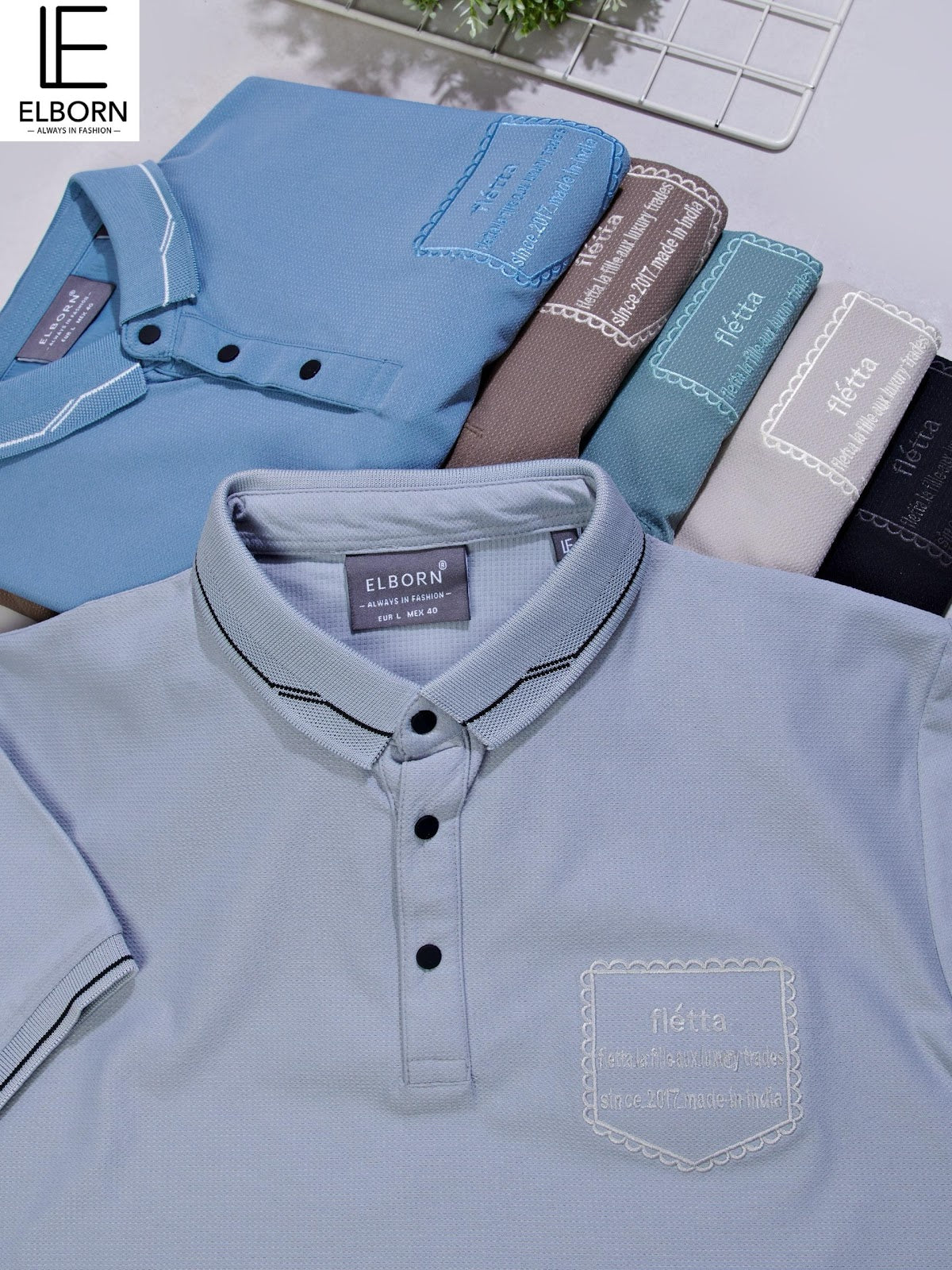 Eb Oi 1815 Elborn Dobby Lycra Mens Tshirts Exporter Gujarat