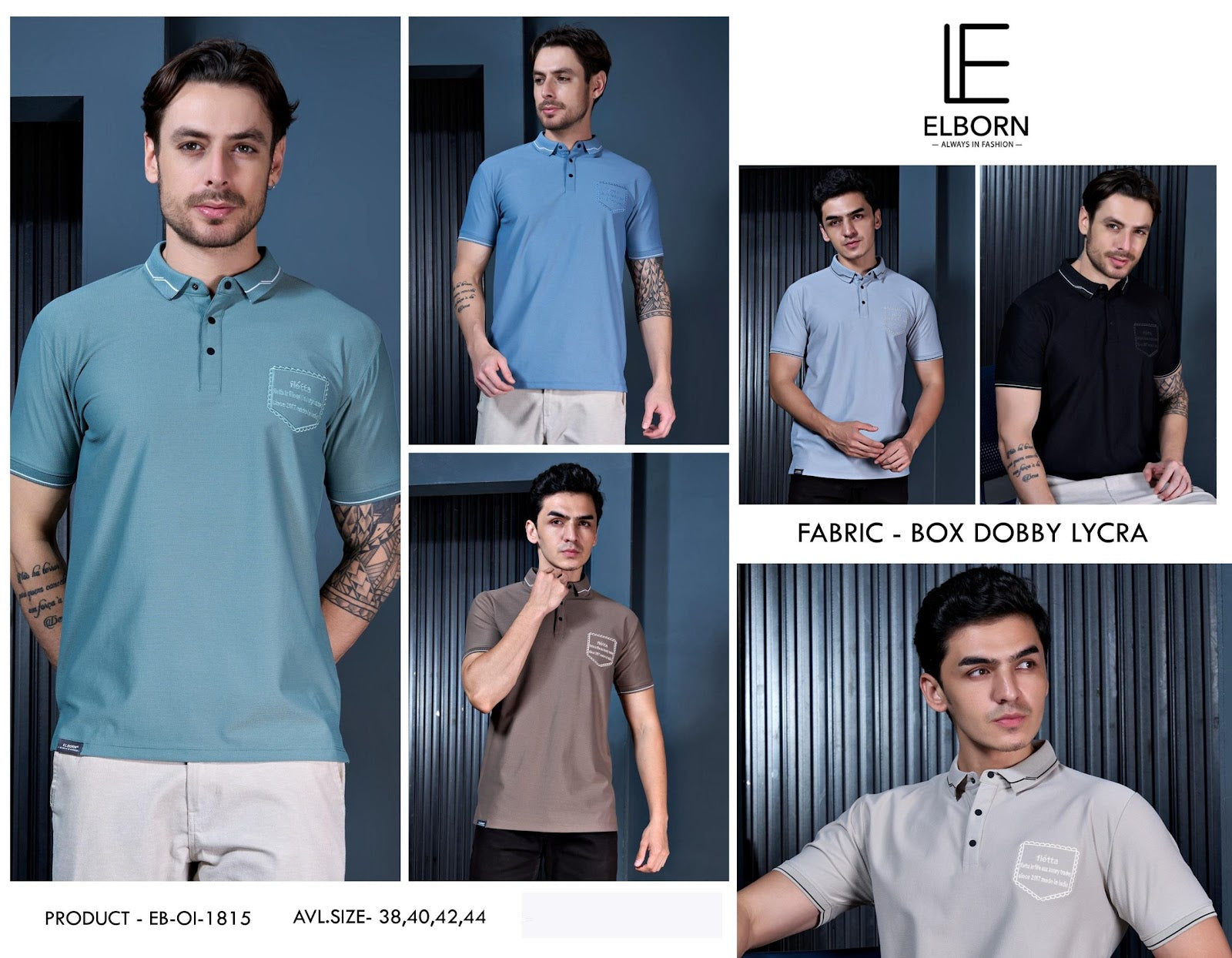 Eb Oi 1815 Elborn Dobby Lycra Mens Tshirts Exporter Gujarat