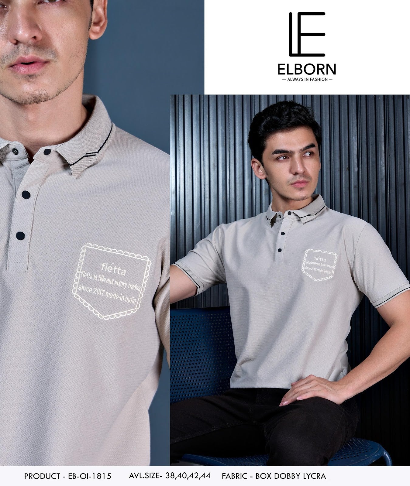 Eb Oi 1815 Elborn Dobby Lycra Mens Tshirts Exporter Gujarat