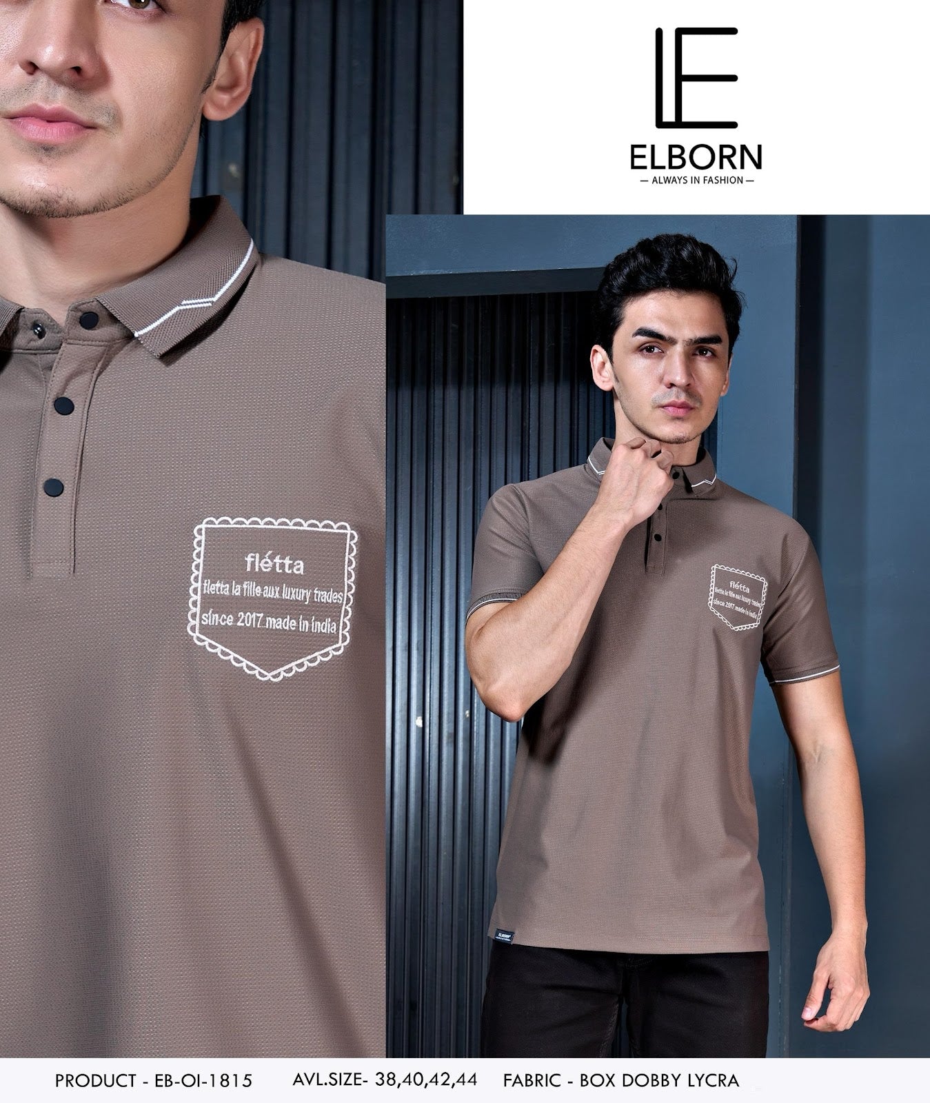 Eb Oi 1815 Elborn Dobby Lycra Mens Tshirts Exporter Gujarat