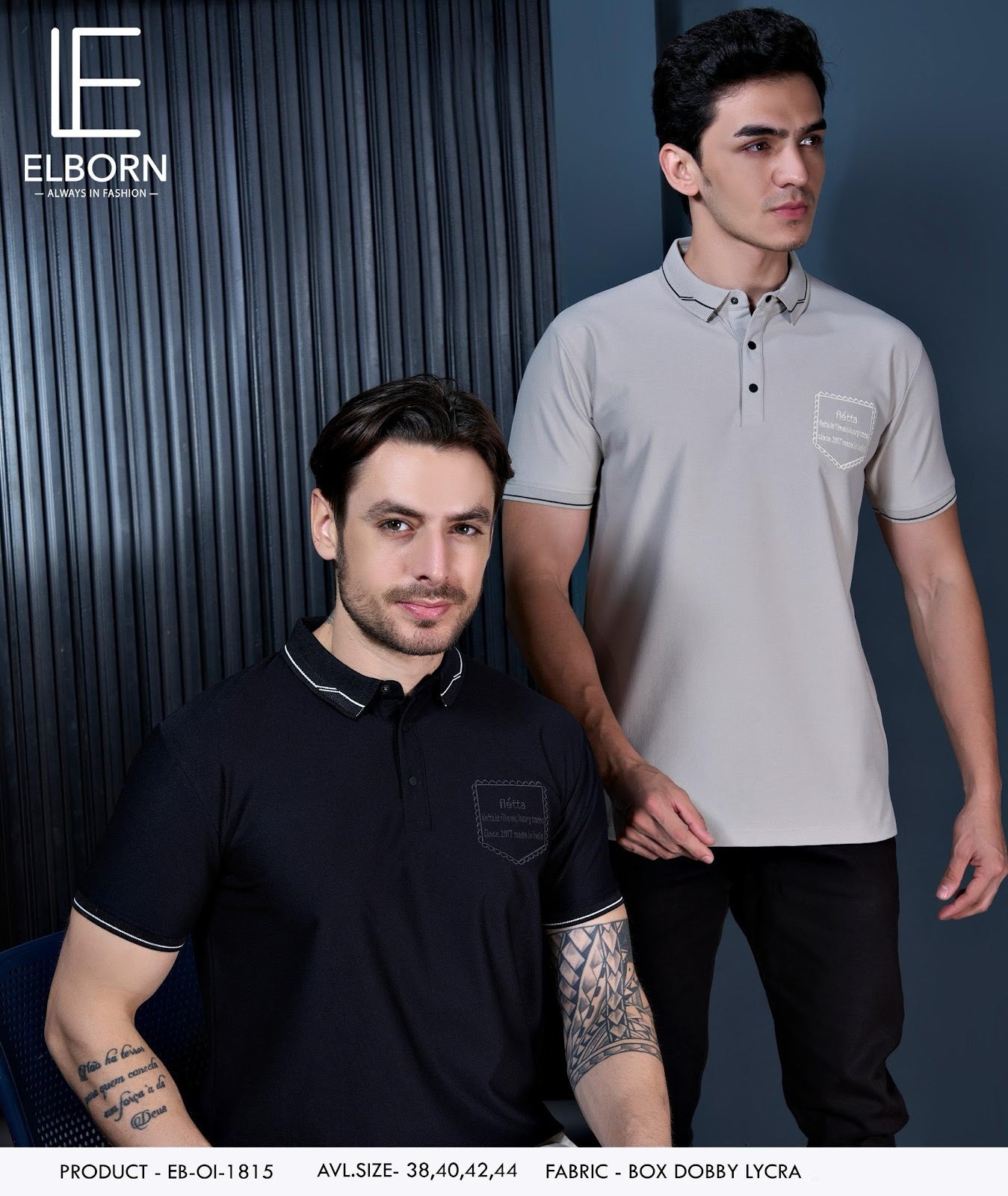 Eb Oi 1815 Elborn Dobby Lycra Mens Tshirts Exporter Gujarat