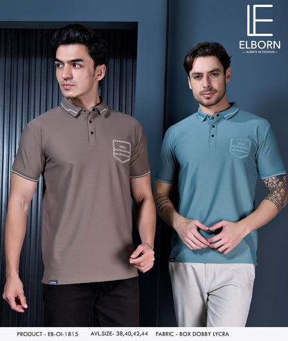 Eb Oi 1815 Elborn Dobby Lycra Mens Tshirts Exporter Gujarat