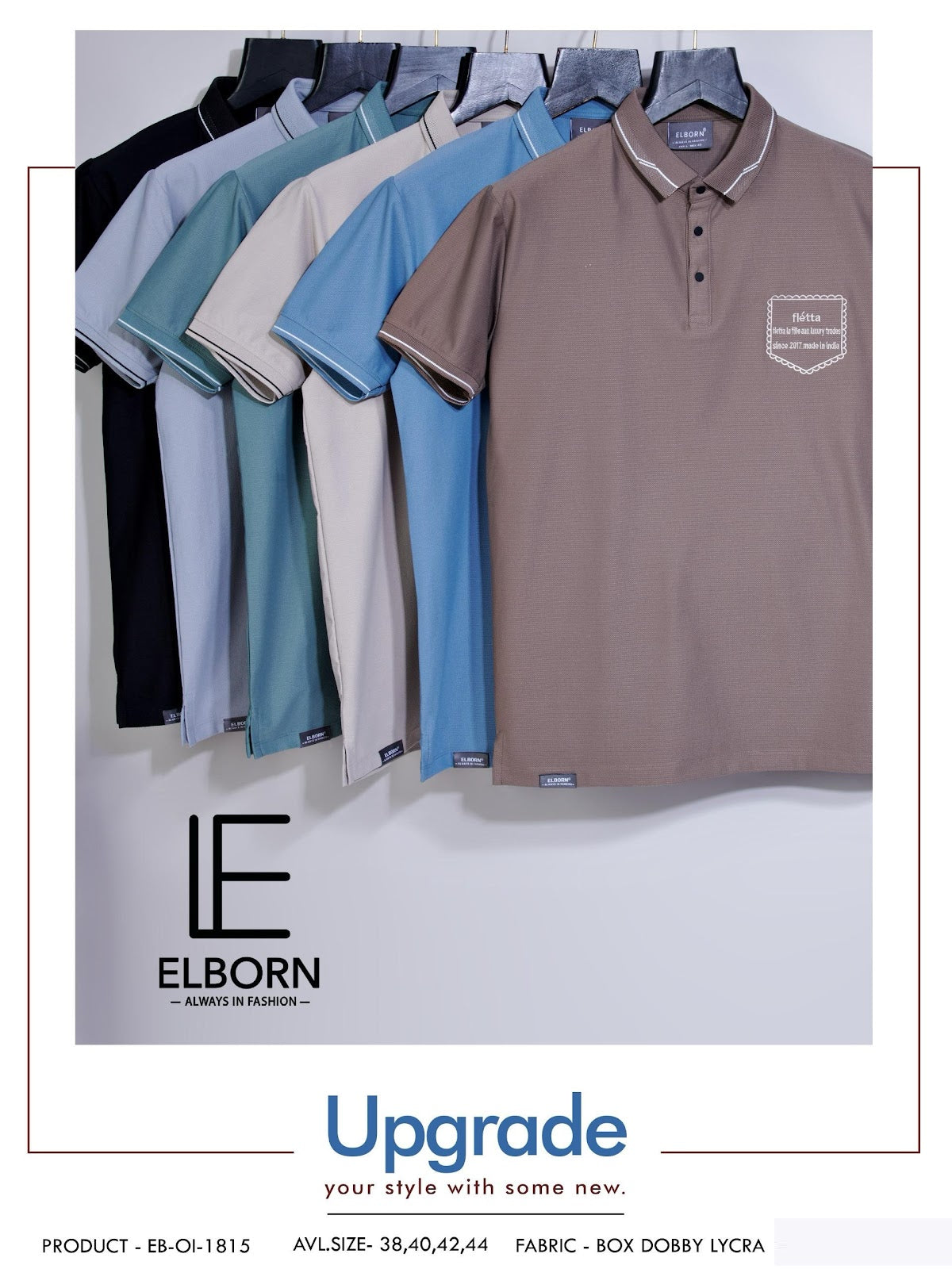 Eb Oi 1815 Elborn Dobby Lycra Mens Tshirts Exporter Gujarat