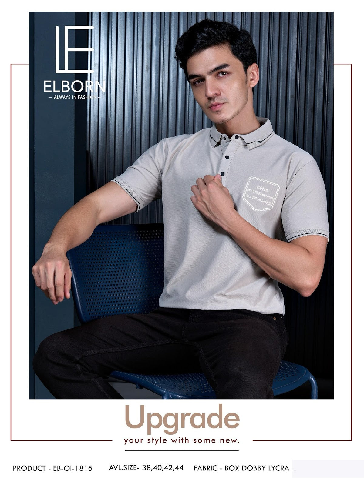 Eb Oi 1815 Elborn Dobby Lycra Mens Tshirts Exporter Gujarat