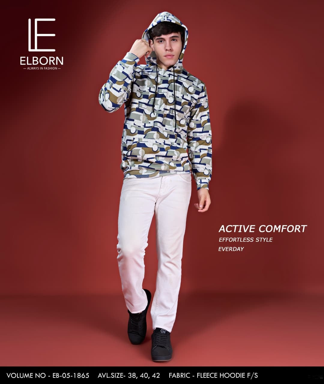Eb Os 1865 Elborn Loopknit Mens Hoodies Wholesaler India