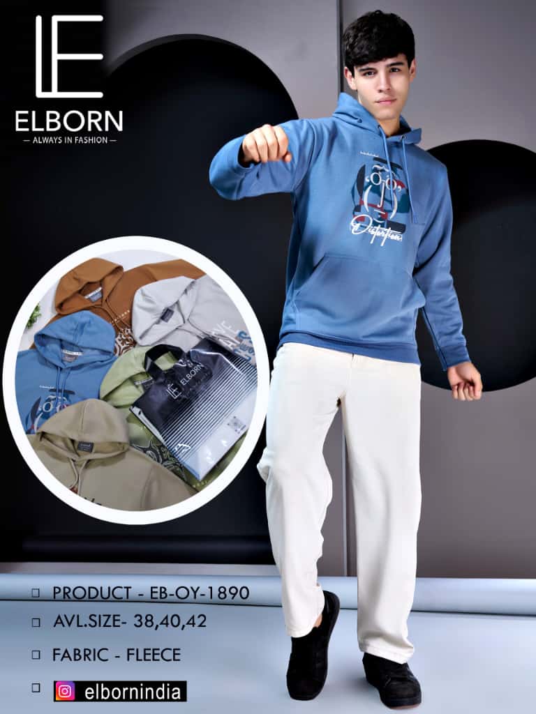 Eb Oy 1890 Elborn Loopknit Mens Hoodies Supplier Gujarat