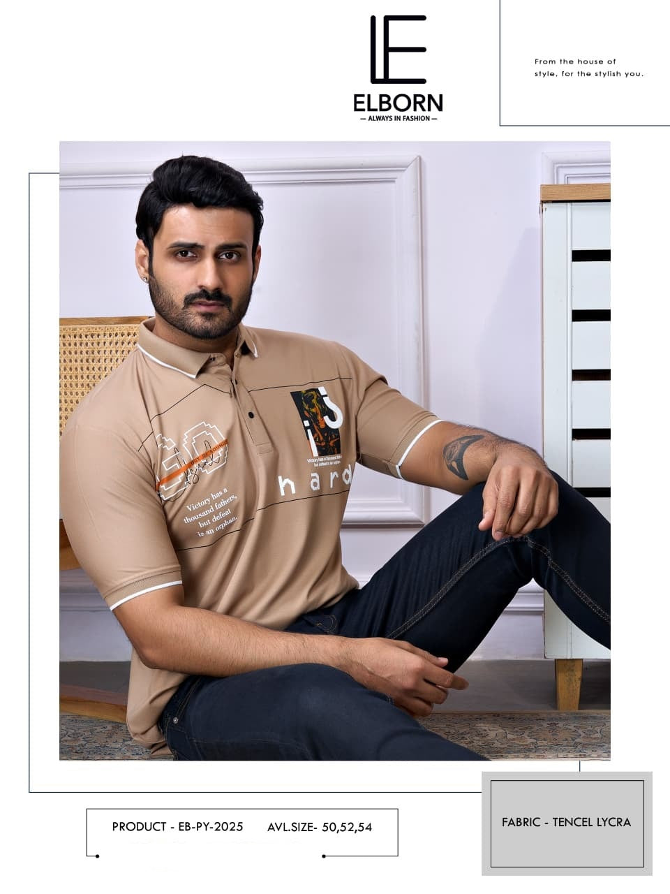 Eb Py 2025 Elborn Tencil Lycra Mens Tshirts Exporter Ahmedabad