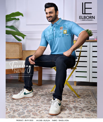 Eb Py 2025 Elborn Tencil Lycra Mens Tshirts Exporter Ahmedabad