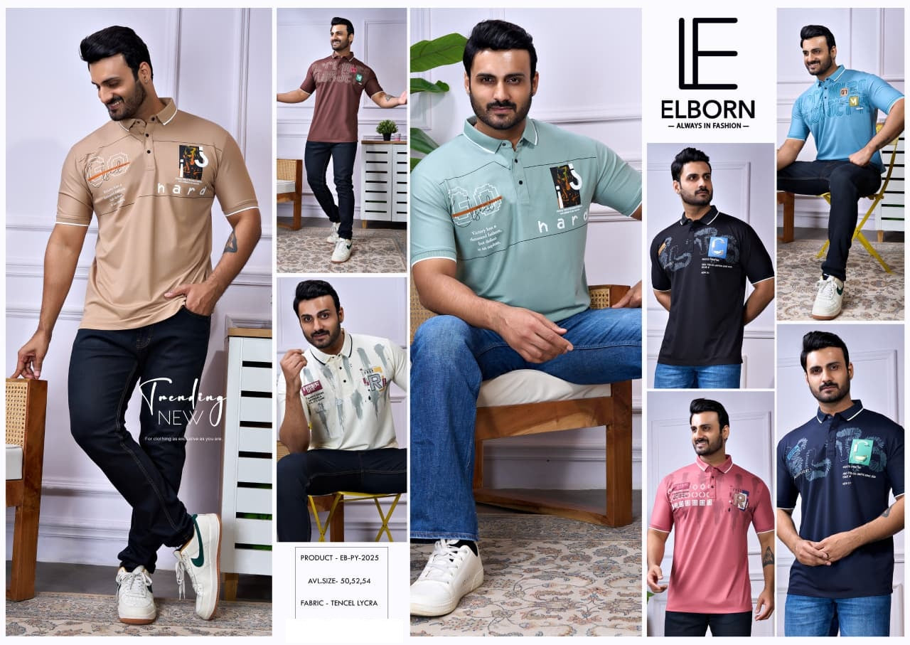 Eb Py 2025 Elborn Tencil Lycra Mens Tshirts Exporter Ahmedabad