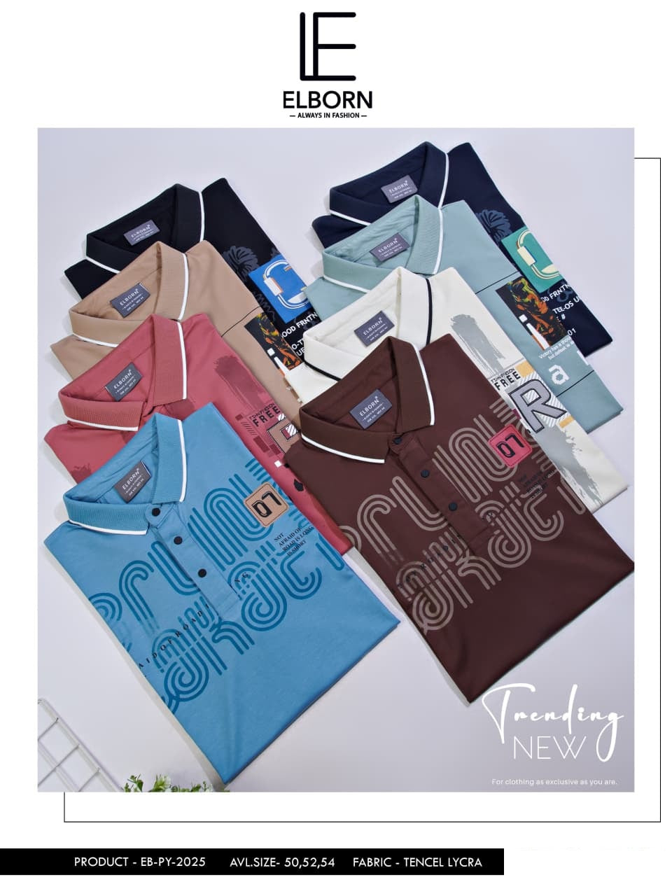 Eb Py 2025 Elborn Tencil Lycra Mens Tshirts Exporter Ahmedabad