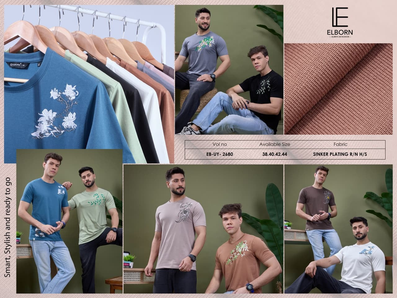 Eb Uy 2680 Elborn Sinker Mens Tshirts Wholesaler Ahmedabad