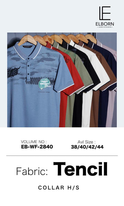 Eb Wf 2840 Elborn Tencil Lycra Mens Tshirts Exporter Ahmedabad