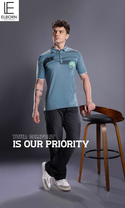 Eb Wf 2840 Elborn Tencil Lycra Mens Tshirts Exporter Ahmedabad