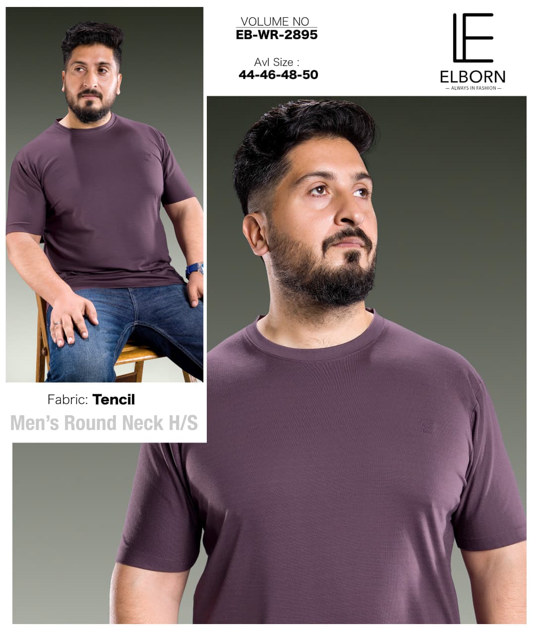 Eb Wr 2895 Elborn Tencil Lycra Mens Tshirts Manufacturer Gujarat