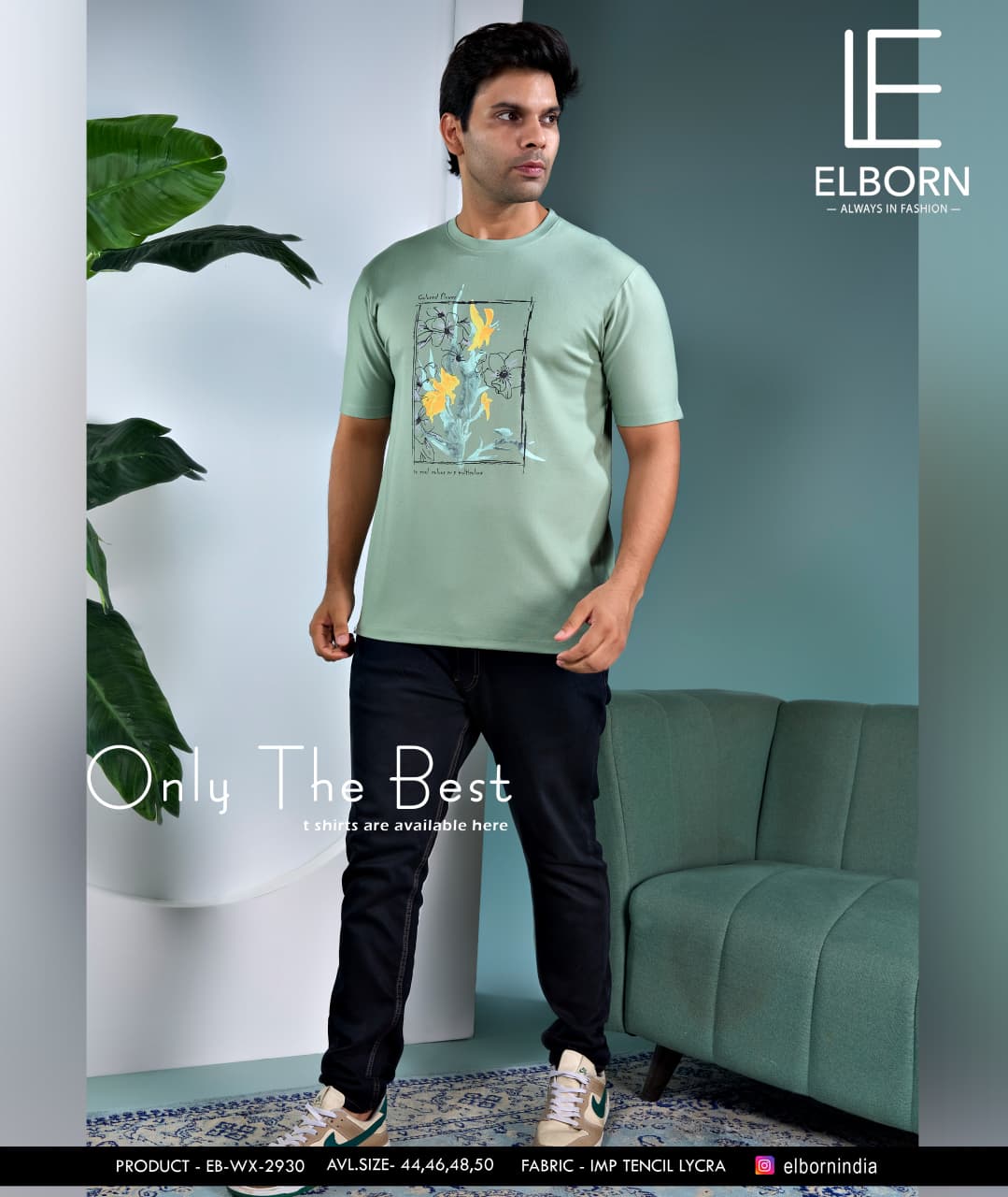 Eb Wx 2930 Elborn Tencil Lycra Mens Tshirts Manufacturer India