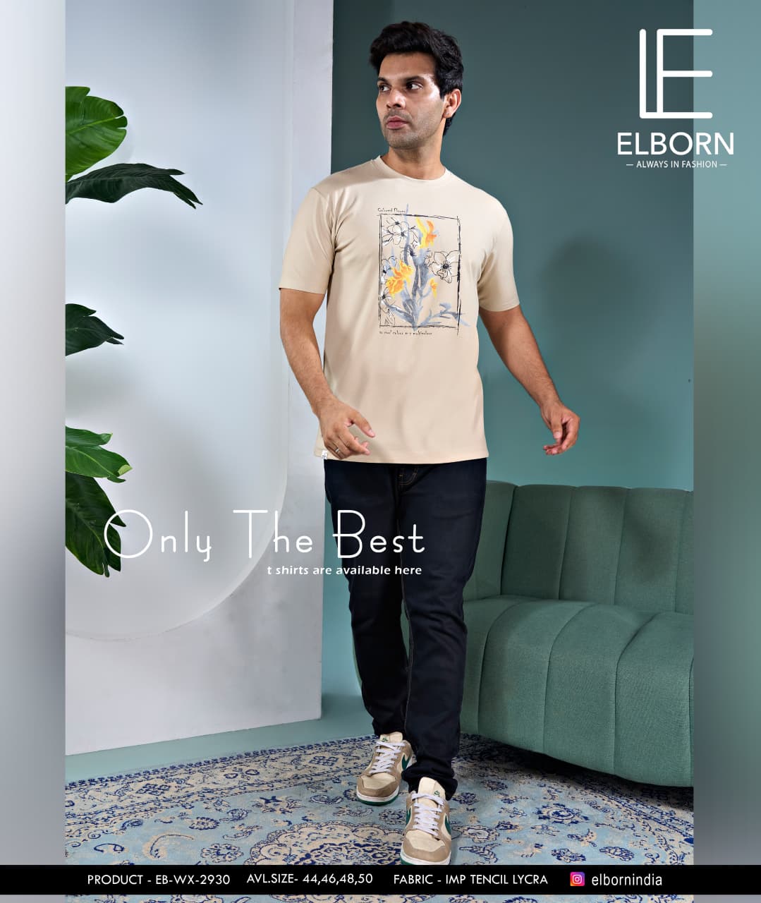 Eb Wx 2930 Elborn Tencil Lycra Mens Tshirts Manufacturer India