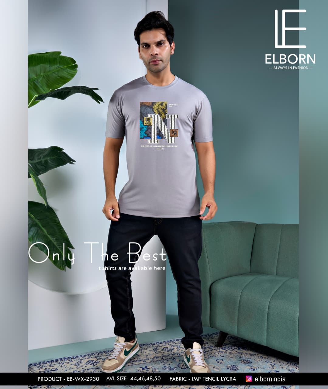Eb Wx 2930 Elborn Tencil Lycra Mens Tshirts Manufacturer India
