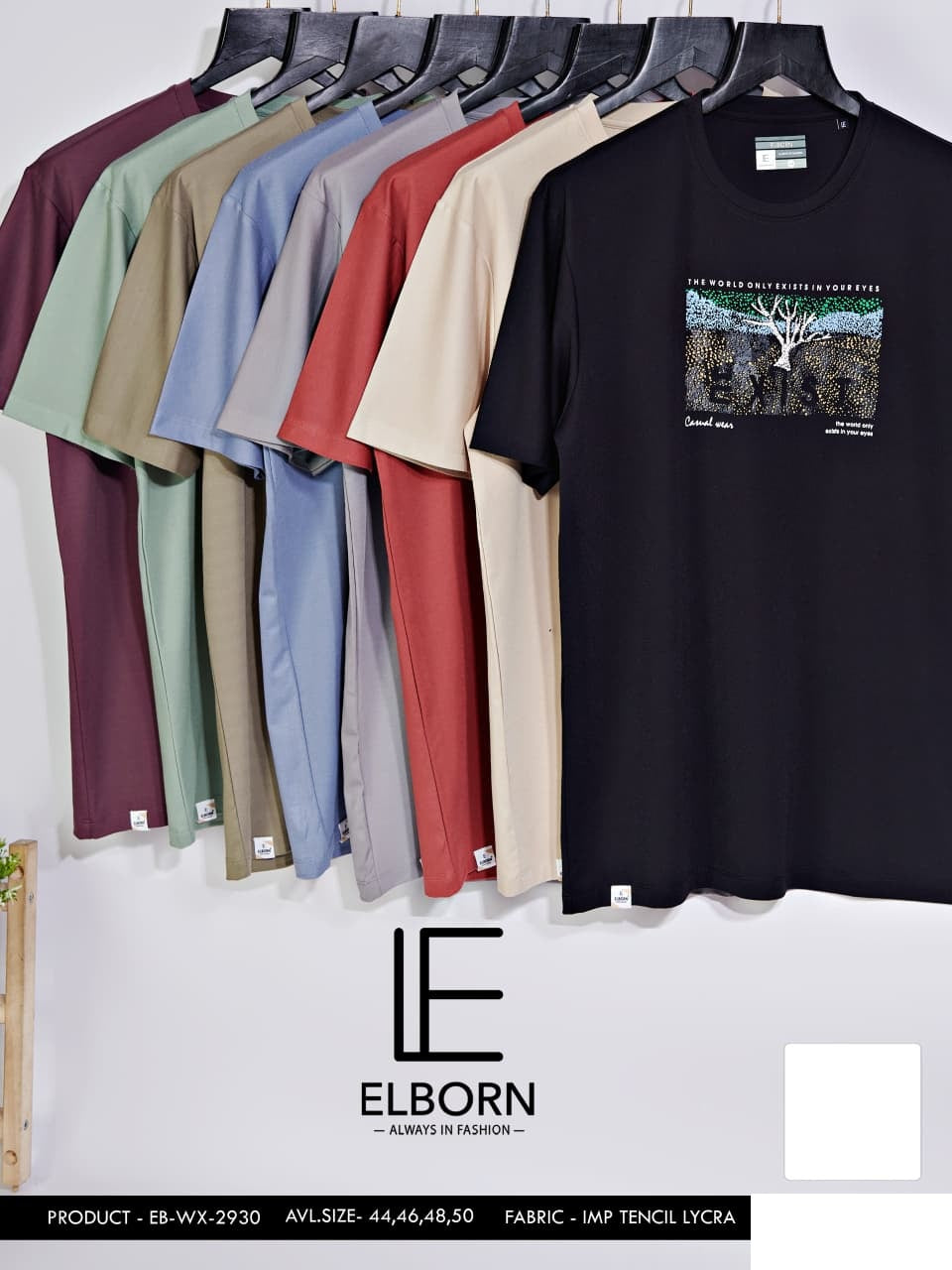 Eb Wx 2930 Elborn Tencil Lycra Mens Tshirts Manufacturer India