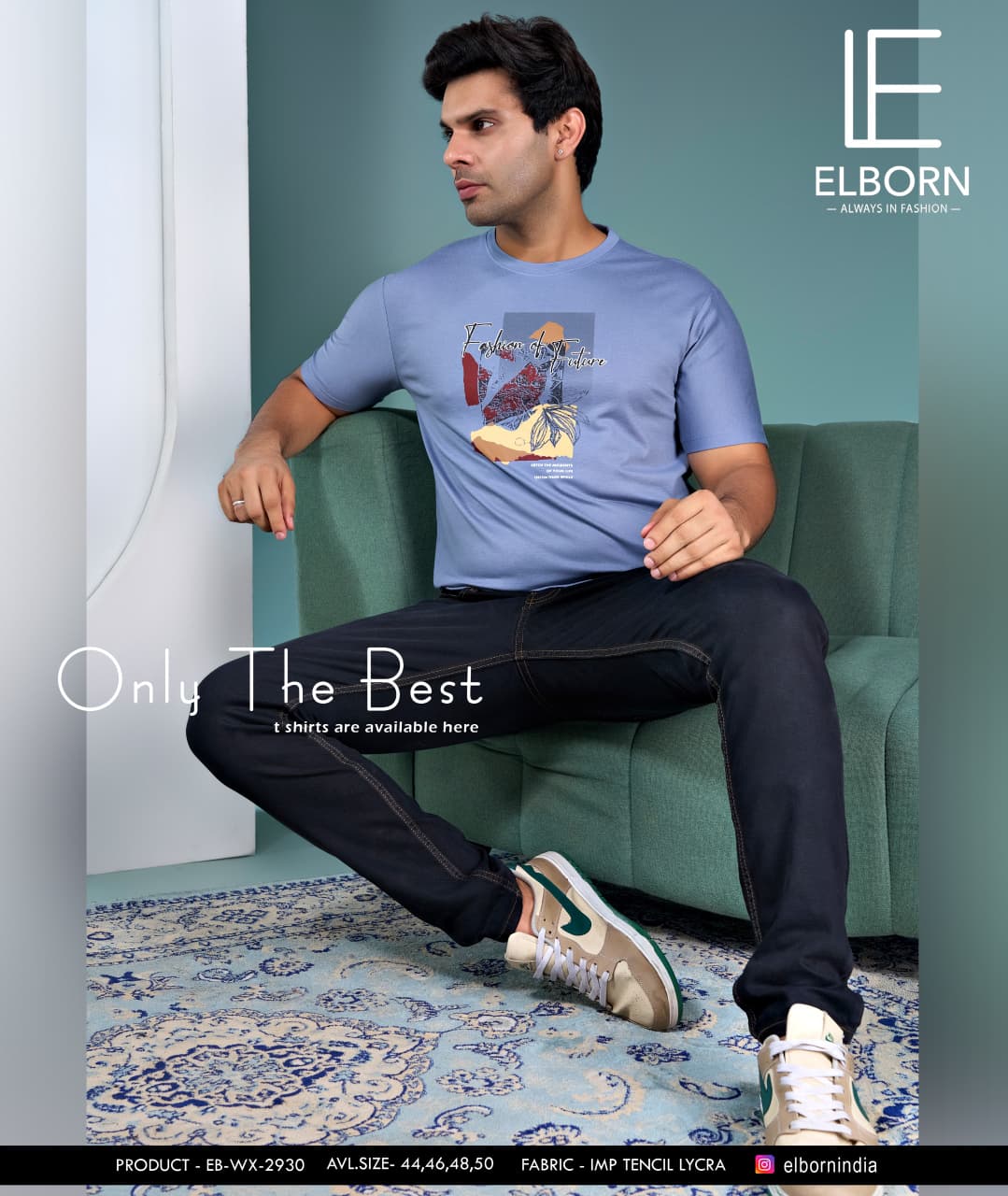 Eb Wx 2930 Elborn Tencil Lycra Mens Tshirts Manufacturer India