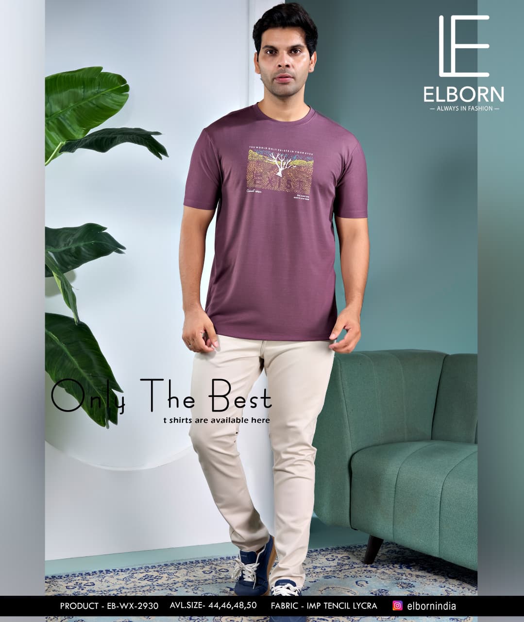 Eb Wx 2930 Elborn Tencil Lycra Mens Tshirts Manufacturer India