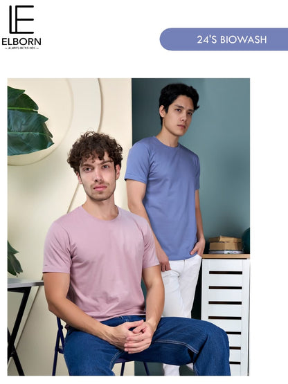 Eb Yk 3125 Elborn Cotton Biowashed Mens Tshirts Manufacturer India