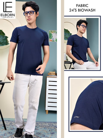 Eb Yk 3125 Elborn Cotton Biowashed Mens Tshirts Manufacturer India