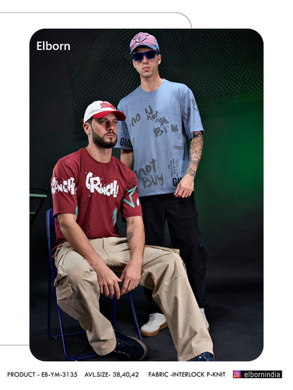 Eb Ym 3135 Oversized Elborn Knit Mens Tshirts Manufacturer