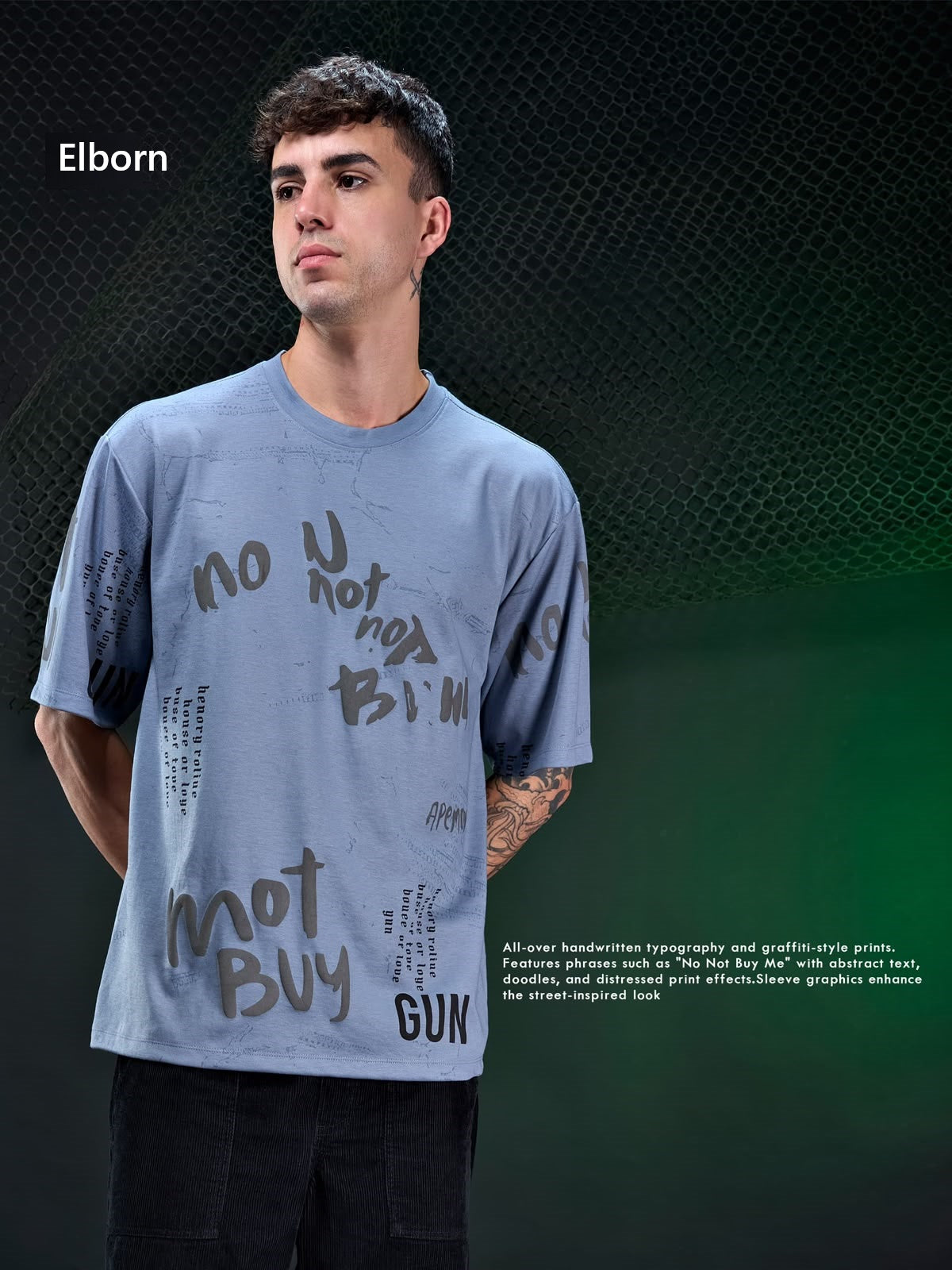 Eb Ym 3135 Oversized Elborn Knit Mens Tshirts Manufacturer