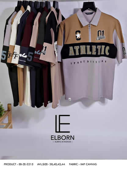 Eb Ze 3215 Collar Zip Elborn Imported Mens Tshirts Wholesaler Gujarat
