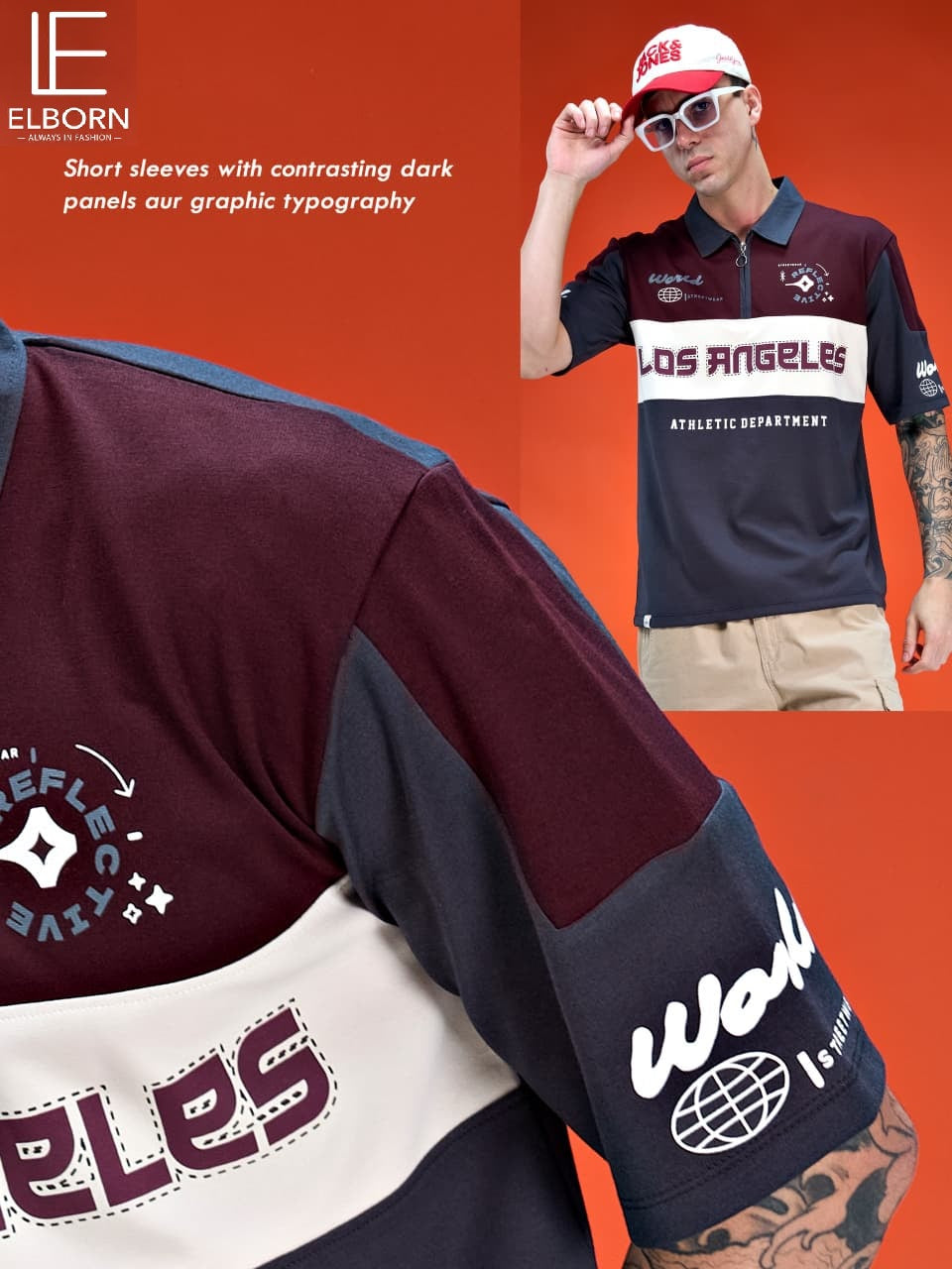 Eb Ze 3215 Collar Zip Elborn Imported Mens Tshirts Wholesaler Gujarat