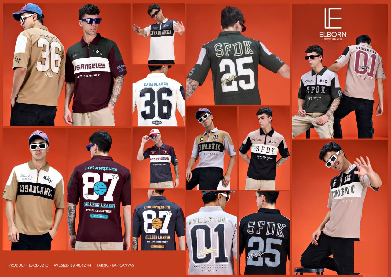 Eb Ze 3215 Collar Zip Elborn Imported Mens Tshirts Wholesaler Gujarat