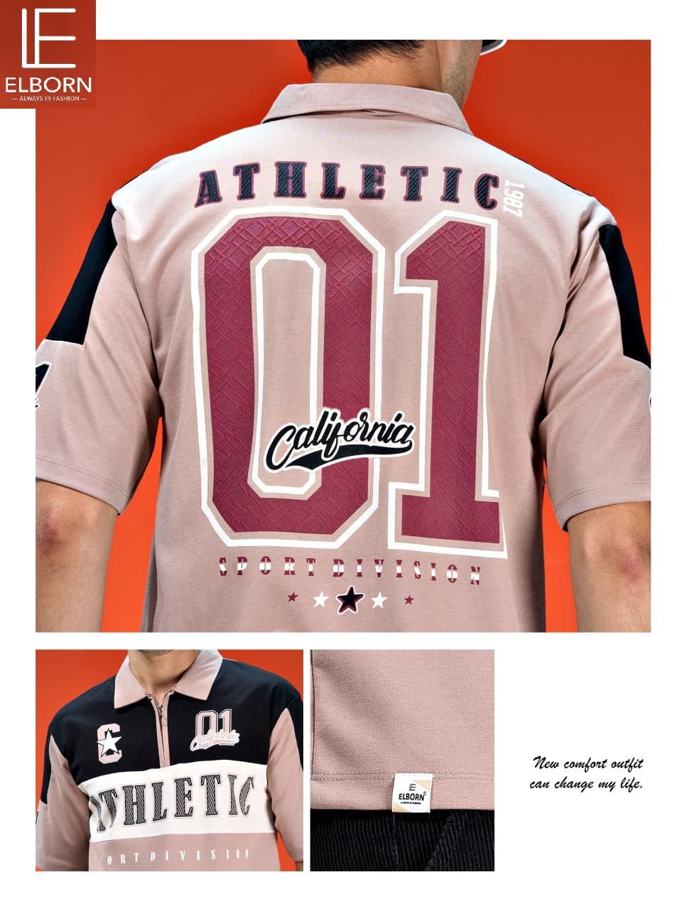 Eb Ze 3215 Collar Zip Elborn Imported Mens Tshirts Wholesaler Gujarat