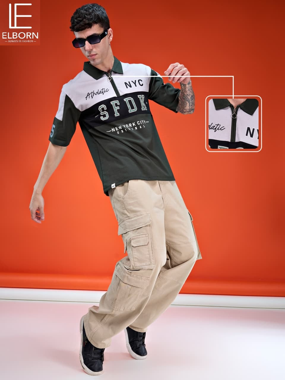 Eb Ze 3215 Collar Zip Elborn Imported Mens Tshirts Wholesaler Gujarat