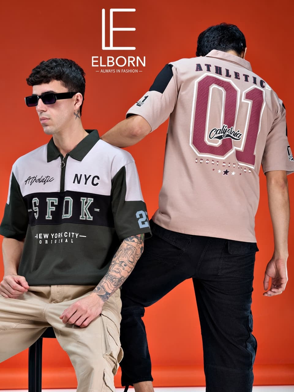 Eb Ze 3215 Collar Zip Elborn Imported Mens Tshirts Wholesaler Gujarat