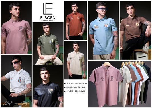 Eb Zq 3285 Collar Elborn Fake Cotton Mens Tshirts Exporter Gujarat