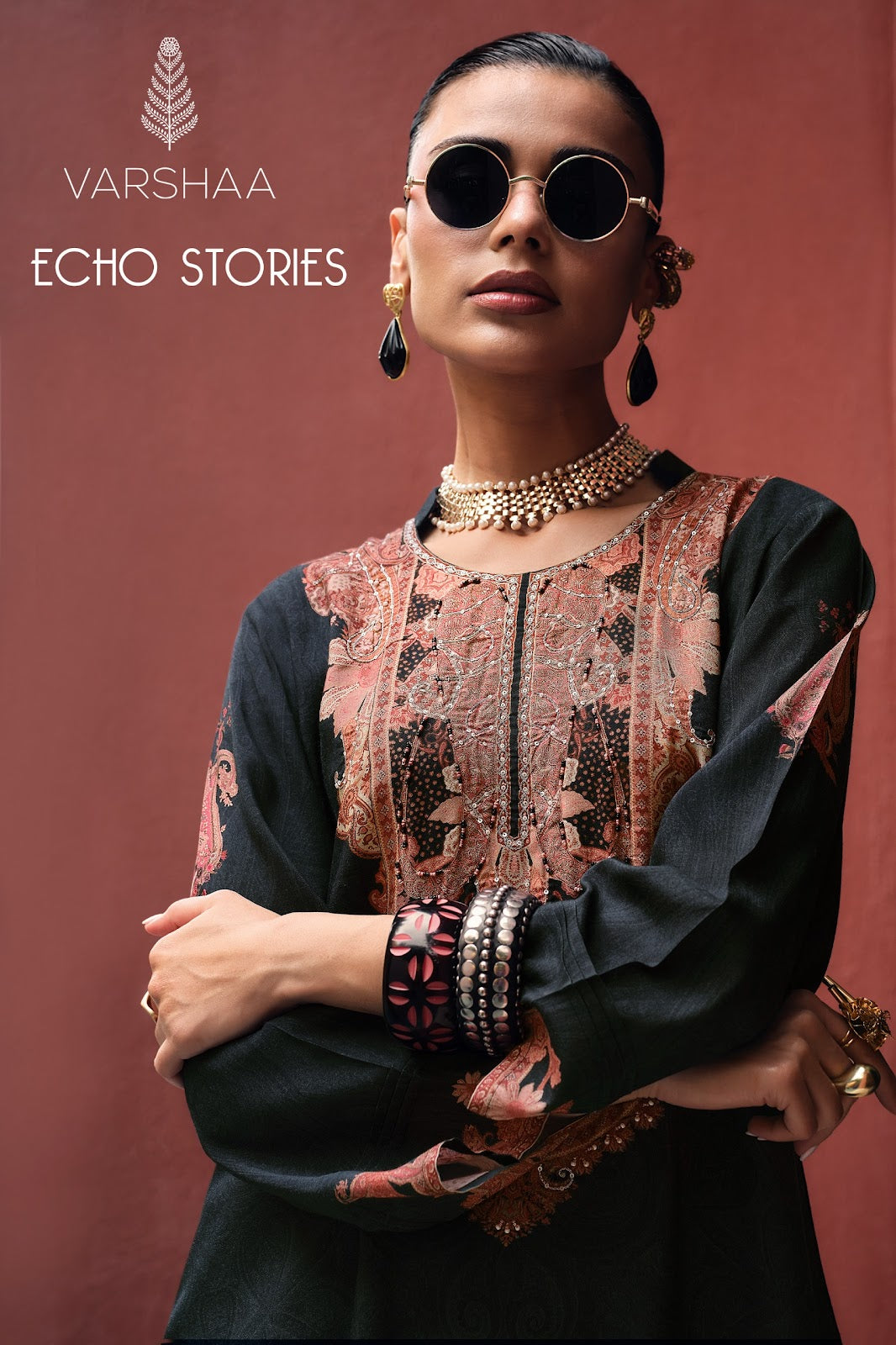 Echo Stories Varshaa Viscose Muslin Pant Style Suits Supplier