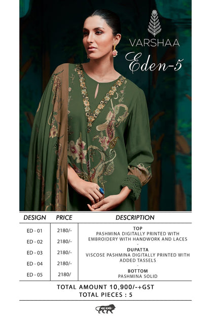Eden 5 Varshaa Pashmina Suits Wholesaler